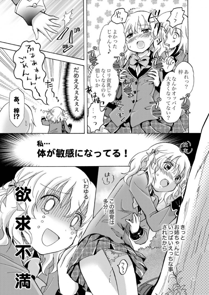 【エロ同人誌】姉と晴れて恋人同士になったちっパイ妹…しかし姉は勉強に忙しくイチャイチャできない日々が続き欲求不満になってしまった！妹のオナニーを知っていた姉は風呂に一緒に入り久しぶりに身体を触ってもらう！我慢した分快感が増して連続イキ！【みら】