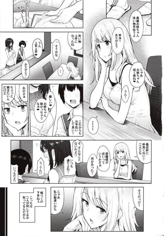 高雄が義弟とセックスしてるのを見てしまった愛宕が、高雄が遠征で一週間でかけている間に可愛い義弟を寝取ってしまう！【艦隊これくしょん -艦これ-・エロ同人誌】