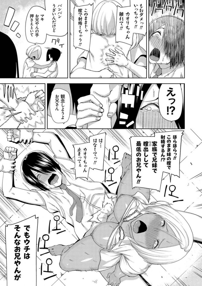 【少年漫画】水泳の補講のため水泳部更衣室で着替える褐色妹…そこに水泳部の兄が入ってきてしまった！しかし兄の事が大好きな妹は友達も巻き込んでプールサイドで近親相姦セックス！処女妹のマンコに中出ししまくり！【上向だい】