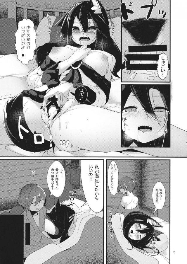事後にそのまま寝てしまった影狼が風邪を引いて身体を拭くことになったショタがものすごい体臭を放つ影狼に座薬を入れておもらしさせ激しく中出しセックスしたった！【東方Project・エロ同人誌】
