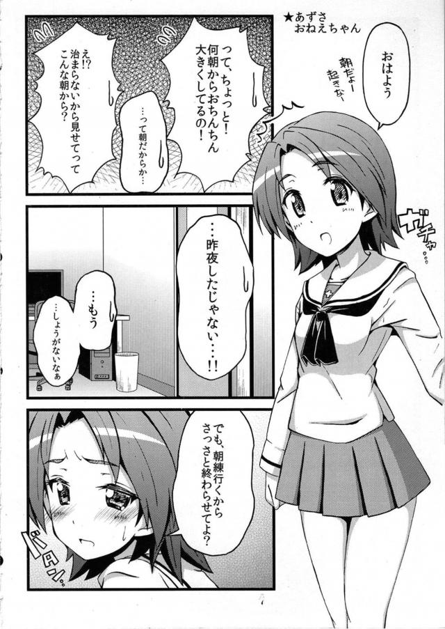 弟に一回見抜きを許してしまった澤ちゃんがなんだかんだでやらせてしまうようになったが、あずさやホシノ、ケイたちも同じように弟に見抜きさせていたｗｗｗｗｗｗ【ガールズ＆パンツァー・エロ同人誌】