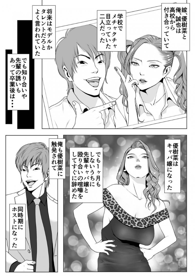 ホストの夫の借金返済のため寝取られ風俗をやる元キャバ人妻…夫の見ている前で巨根のナルシスト男とヤりまくり寝取られ快楽堕ち【Wの本能：イキ癖を付けられた元ヤン妻】