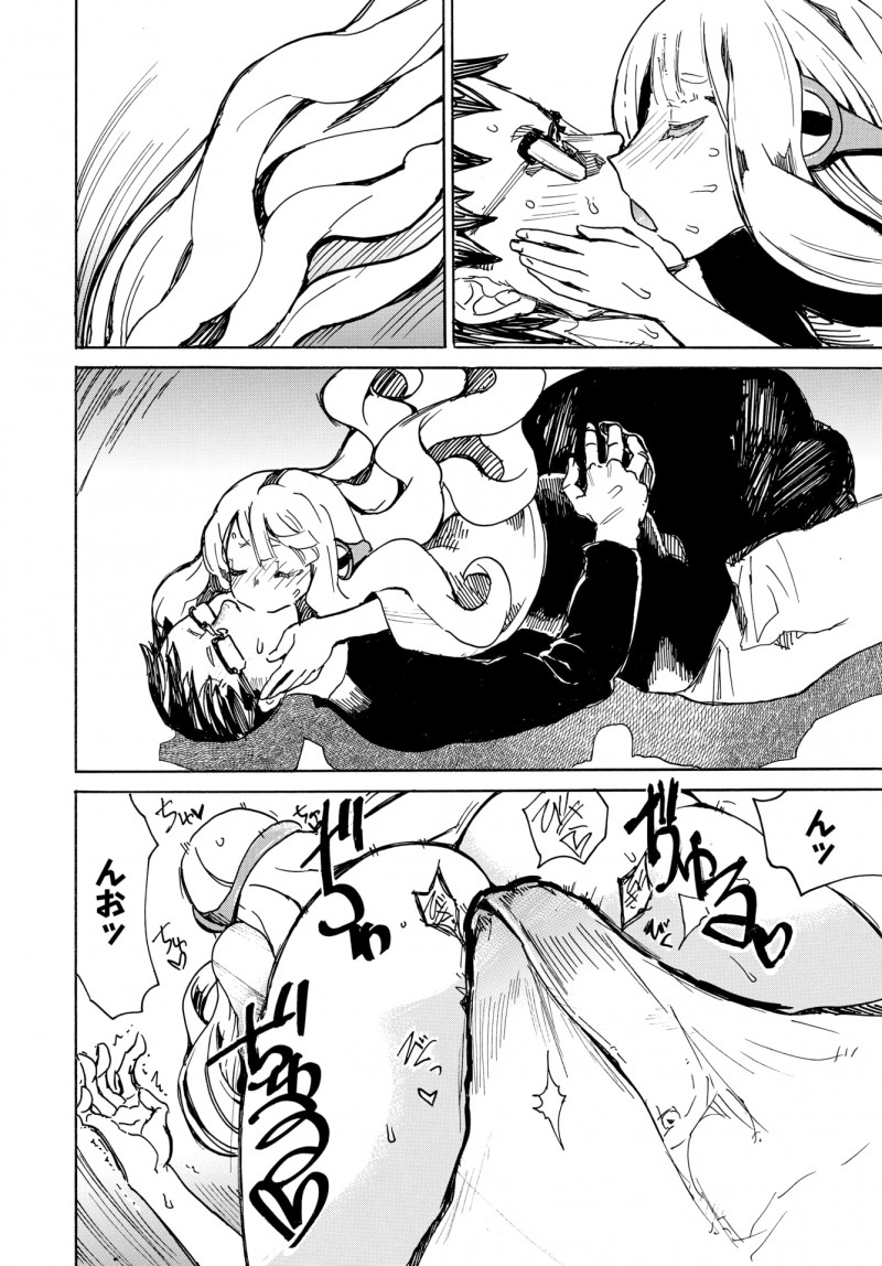 【エロ漫画】昔助けたタコが巨乳美少女に擬人化して恩返しにやってきて、いきなり押し倒された男が遠慮なく激しく中出しセックスしたった！