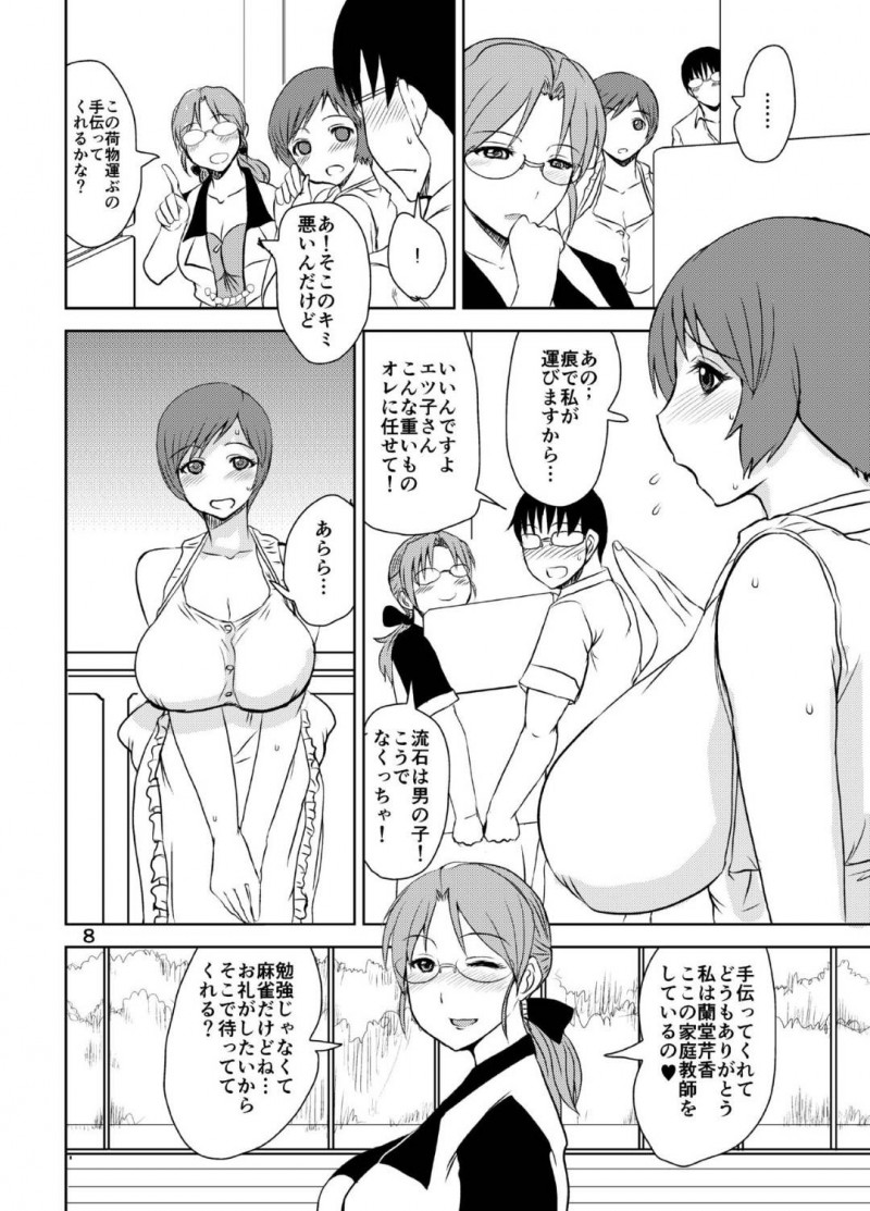 キモオタ男子にエッチな調教されるエツ子さん…エロ家庭教師の車を水着で洗車中、浮気後の男子に後ろから手マンされ生ハメ中出しセックスしてイキまくる【金田麻生：エツ子さんにキスマークを…】