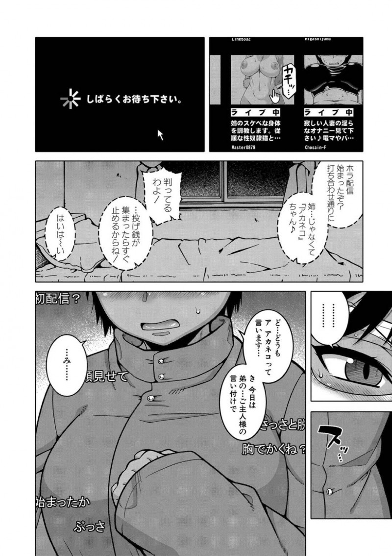 弟に調教されてネコ耳エロコスプレでエロ配信させられる爆乳むっちりお姉ちゃん…アナル尻尾パールを引き抜いてゼリー浣腸をひり出したあと激しい生ハメアナルセックスで弟ちんぽにイキまくる【高津：ちょっと美人で胸がデカくてエロいだけのバカ姉え】
