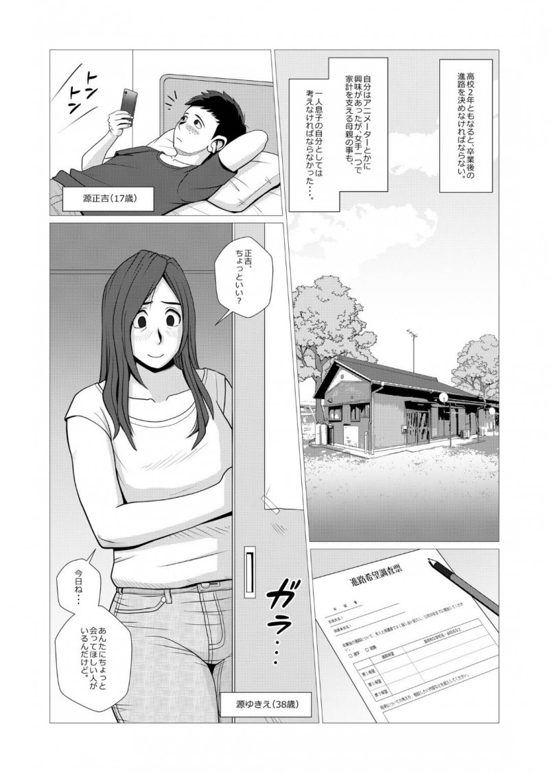 再婚が決まった母親…再婚相手のキモいオジサンが居候することになって息子にはNTRみたいで悪いけど、いちゃラブセックスする！【faicon115：シングルマザーの母が再婚するそうです】