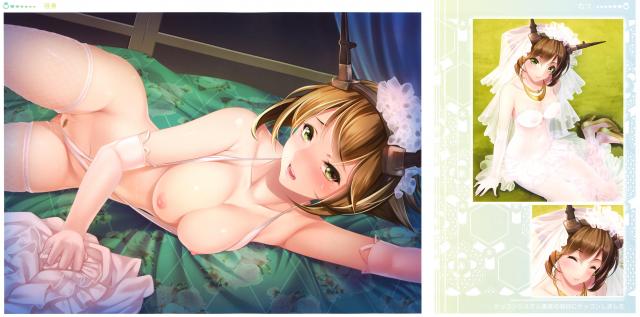 シオイ、ビスマルクなど艦これの美少女艦娘たちがウェディングドレス姿で初夜を迎えるえちちなフルカラーイラスト集！【艦隊これくしょん -艦これ-・エロ同人誌】
