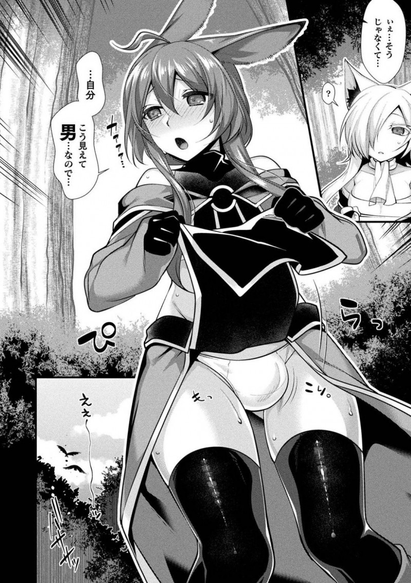 【少年漫画】森の中で助けた美少女のような獣人ショタに憧れの眼差しを向けられるイケメン巨乳獣人…性別を確認するためにチンポを見せるショタ！匂いに発情してしまい森の中で中出しセックス！【魂神】