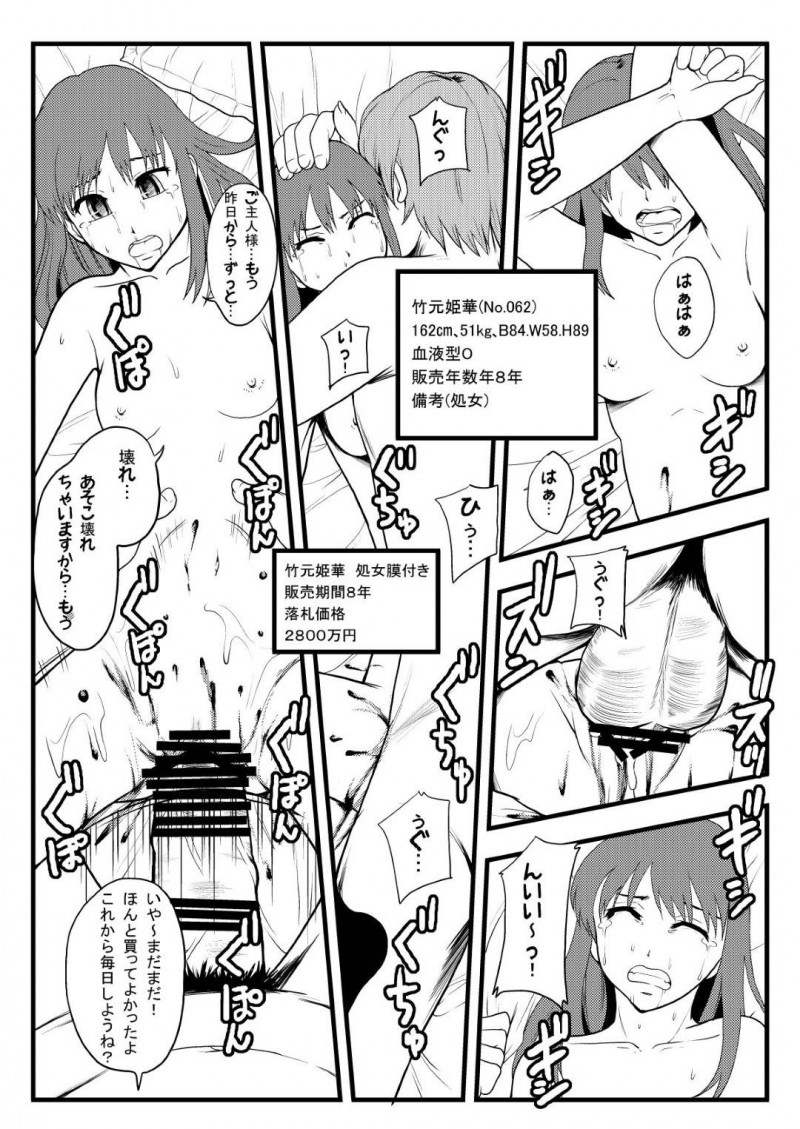 【エロ漫画】学校卒業と同時に行われる性奴隷オークションで男たちに犯されまくる美少女JKたち…３日間激しく生ハメ中出し調教レイプされ続けて全員雌奴隷堕ち【まよねーず。：a graduation auction】