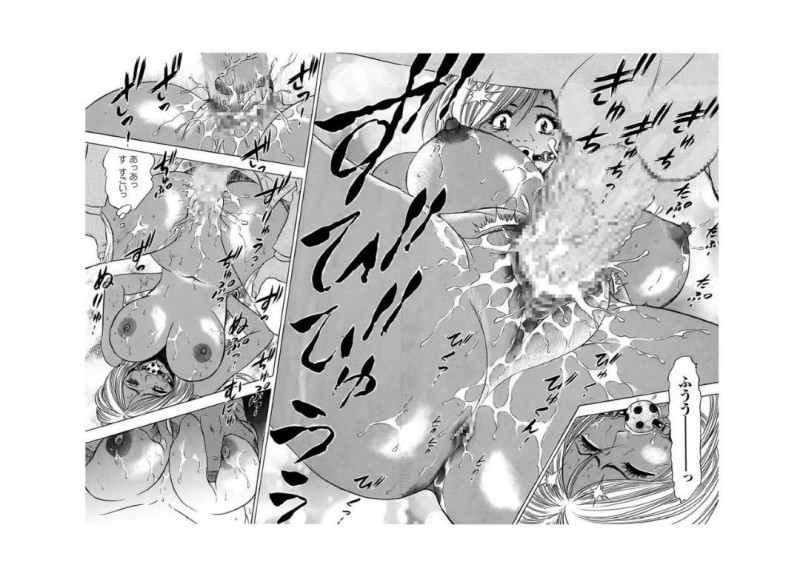 【エロ漫画】痴漢して回っているという男の正体を突き止めた黒ギャルお姉さん…トイレで返り討ちに遭ってしまった彼女はそのままイラマさせられたり、中出しレイプされたりとやりたい放題になってしまう！