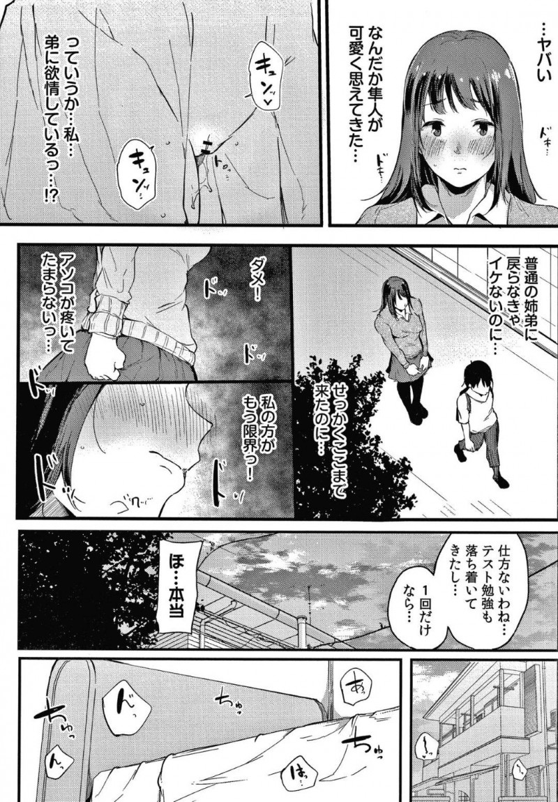【エロ漫画】気づけばまた弟とセックスをしてしまっているお姉ちゃん…お姉ちゃんの名器マンコが忘れられない弟の高速ピストンが止まらない姉弟相姦！【桜湯ハル：不純なカンケイ 第5話】