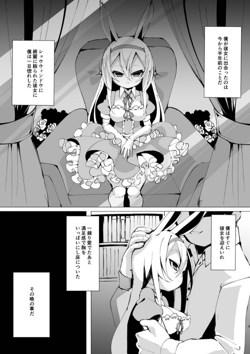 【エロ同人誌】ショーウィンドウに飾られたうさ耳少女人形と夜な夜な夢で中出しセックス！【ゑぬ/夢で逢えたなら】