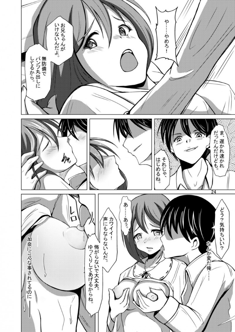 【エロ同人誌】4時間だけ身体が入れ替わる薬を兄と試そうとする巨乳妹…口移しによって完全に入れ替わった身体で女体を兄に堪能してもらう！そして妹自身が一番してもらいたかった近親相姦を犯してしまう！【いわした】