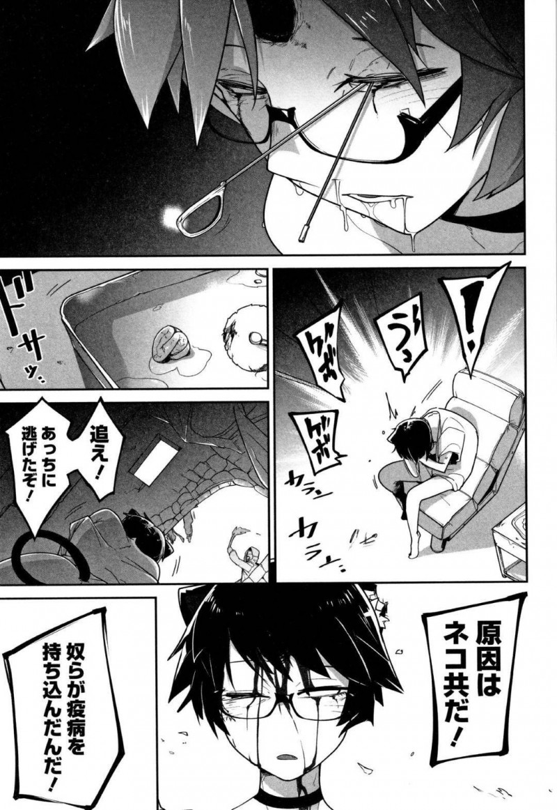 レイプされ人体実験されるネコミミ女…人間達に疫病神だと集団中出しレイプや暴行されるネコ耳少女！目を覚ますと研究者に眼球を抜かれ脳細胞を取るために鼓膜を犯され拷問のような痛みを味わう！【つくすん：ネコミミさんと死ぬ】