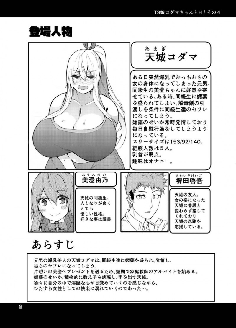 【エロ同人誌】女の姿にも慣れ生活をする爆乳の元男は欲情した男子生徒の性処理を行う！【カップちゃん/TS娘こだまちゃんとH！ その4】
