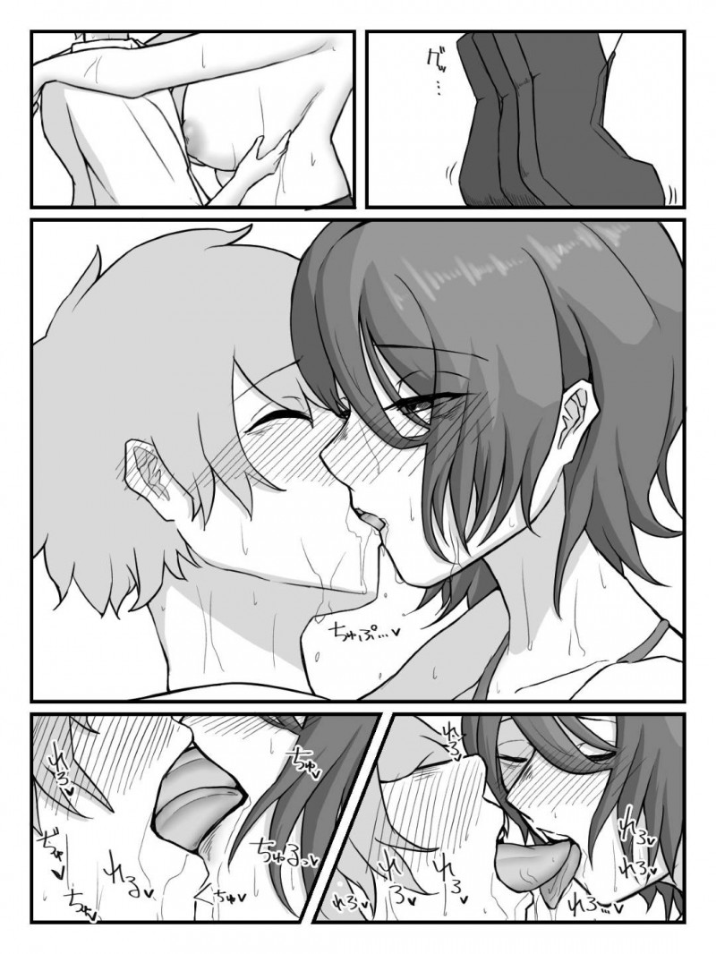 【エロ漫画】たった一人で活動する写真部の低身長ショタ顔男子に突然告白した高身長美少女JK…戸惑う男子をよそに服を脱ぎはじめて逆セクハラし手コキやフェラでヌイたあと家に移動して激しいイチャラブセックスしまくり連続射精させてザーメンを搾り取る【びすけっとーん：後輩J●に性玩具にされちゃう話】