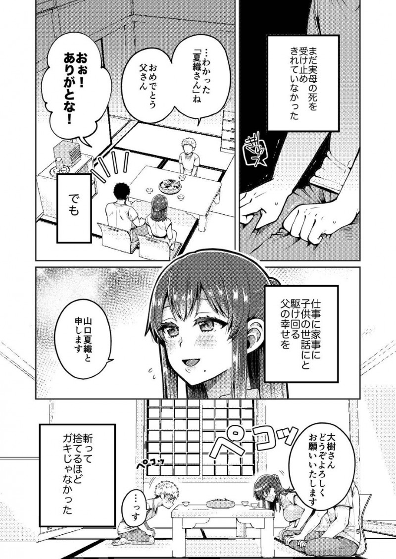 【エロ同人誌】再婚した夫の連れ子と徐々に仲良くなっていく義母…しかし夫が無くなり年頃の義息子が家を出ていく決意を固めた後自分の想いを告げる！同じ思いを抱えていた親子は一線を越えて共犯になる！【成田コウ】