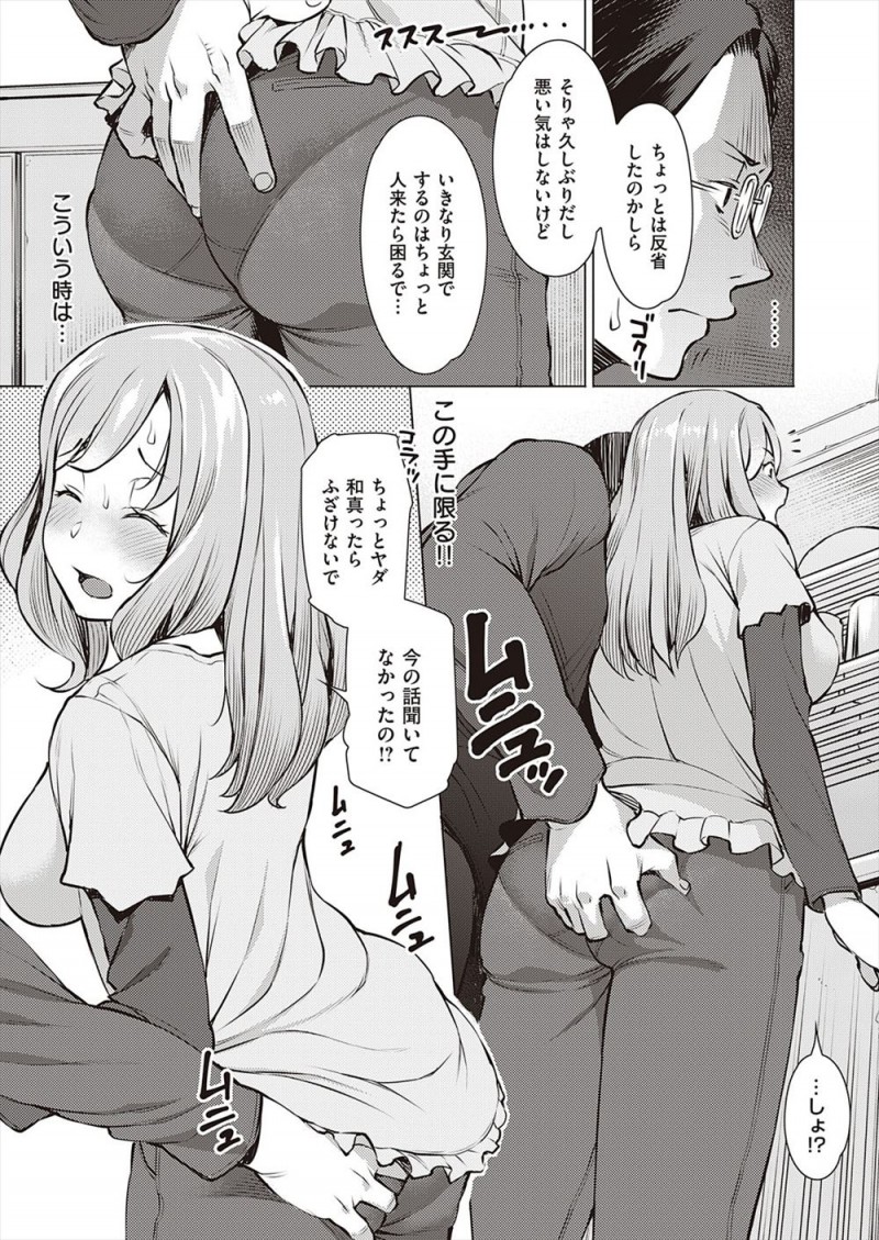 【エロ漫画】倦怠期だという兄にスワッピングの提案をされ、兄のふりをしてまったく気づかない巨乳兄嫁を抱きまくる弟!