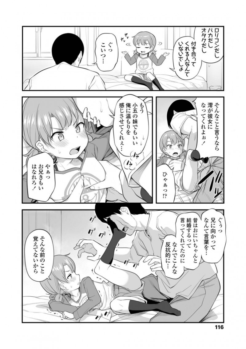 【少年漫画】彼女ができない兄を馬鹿にするちっパイ妹…どんどん追い詰められる兄を見過ごせず少しだけ彼女になってあげた妹！まずはオナ禁で溜まりまくった兄チンポにご奉仕！【はやけ】