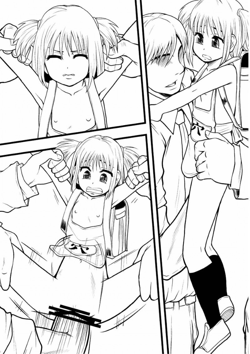 【少年漫画】裸エプロンにランドセルを背負い通学電車に乗るちっパイJS…複数の男達の性欲処理機となり中出しされまくる！【まよねーず。】