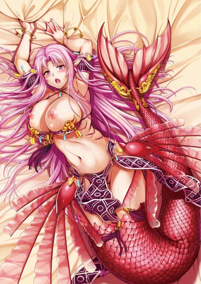 【エロ漫画】彼とのセックス中に絶頂寸前で尻尾で壁を壊してしまった巨乳人魚…覗かれてしまう可能性も考えるもお互い我慢できずそのままセックス再開！【GEN：モンスターガールズの恋色サーカス】
