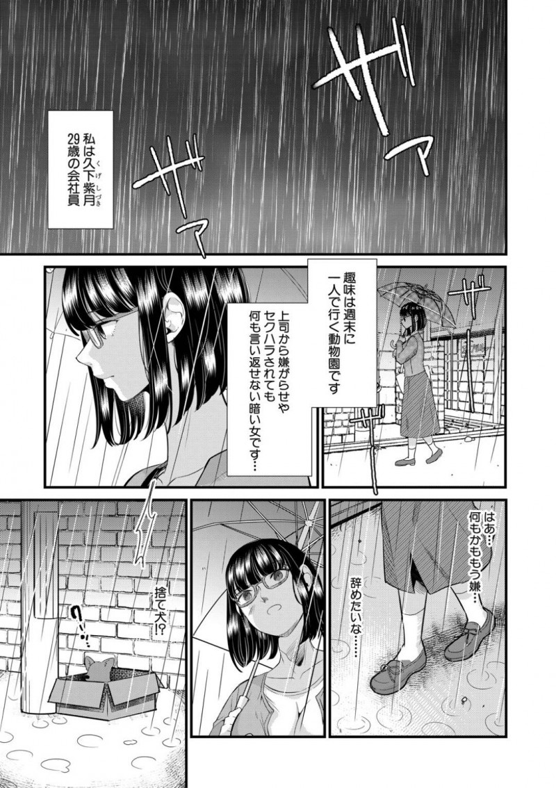 捨て犬を拾ったら犬がショタに変身してど変態に襲われちゃう爆乳OL…乳首舐めされちゃってバックで中出しセックスされちゃっておねショタでトロ顔になっちゃう！【たなかななたか：ワンワンパニック】
