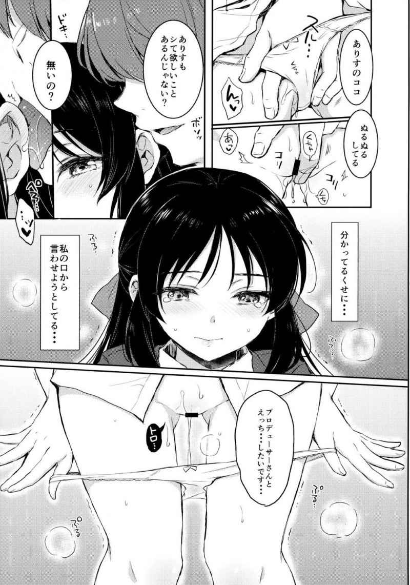 【エロ同人誌】他の女の子といちゃいちゃしているところを見てしまい嫉妬が隠し切れない橘ありすは仲直りセックスで中出し絶頂！【七宮つぐ実/あなたのアリス：アイドルマスターシンデレラガールズ】