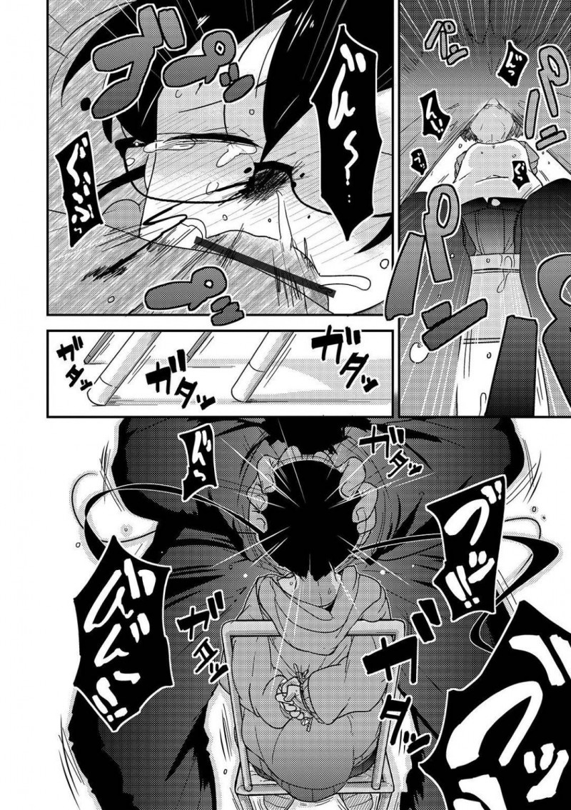 【エロ漫画】電車でスリを働き財布の中身を見ていた少女のような見た目のショタ…背後に迫る影にも気づかず気絶させられ拘束監禁！そして拷問と輪姦の恐怖が襲う！【つくすん：山姫姦々】