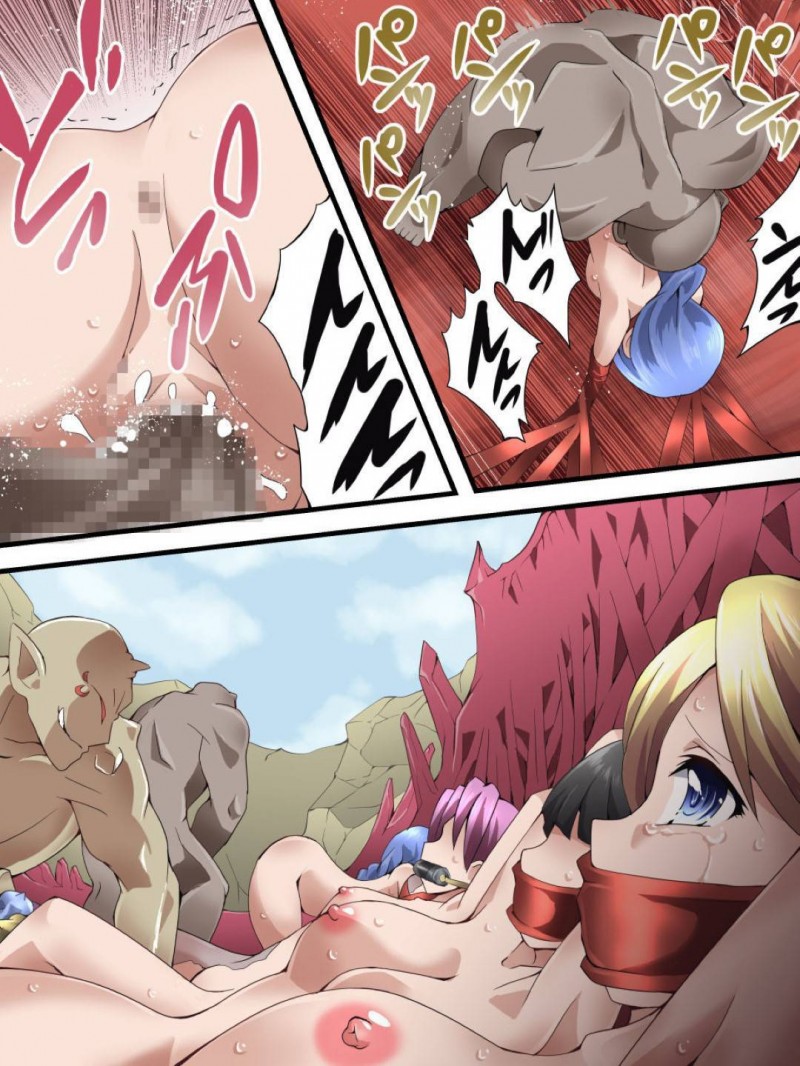 【エロ同人誌】メイドや救世主が囚われた危機に登場した天使…しかし鬼姫が来た後では誰も歯が立たず天使は四肢と首を切り取られ魔物達の苗床にされる！【アトリエ八福庵 (八雲銀次郎)：スーパーヒロイン誘拐陵辱 ANOTHER TRY 04 ～漿果狩り～】