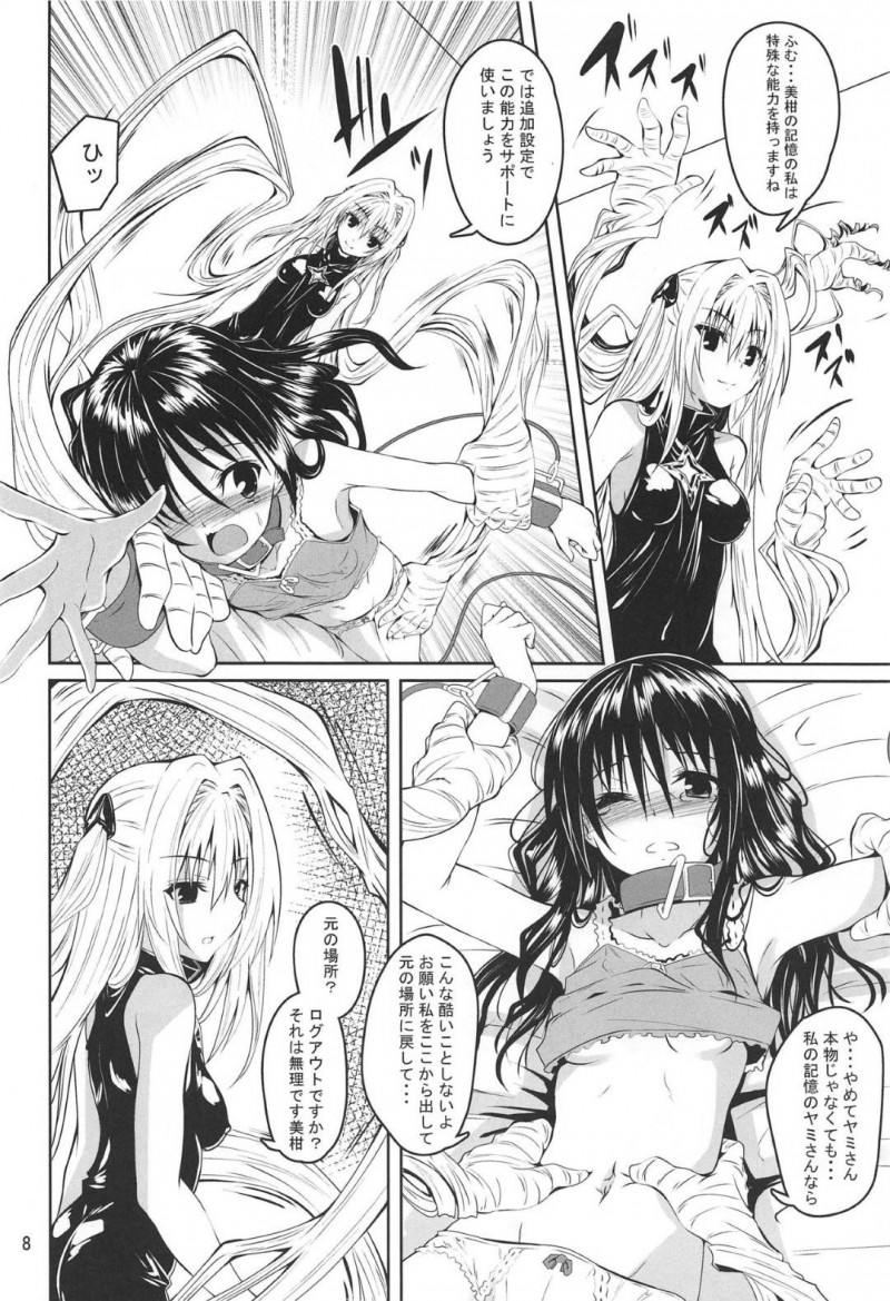 【エロ同人誌】(C97) 謎の柔らかいボールを触っていたら一瞬の内に電脳空間に飛ばされてしまった結城美柑…ここからの進行をするAIが現れ「拘束調教　私、快楽堕ちしちゃう」ゲームが開始される！【夜の勉強会 (ふみひろ)：拘束された美柑が調教ゲームクリアを頑張る話/To LOVEる -とらぶる-】