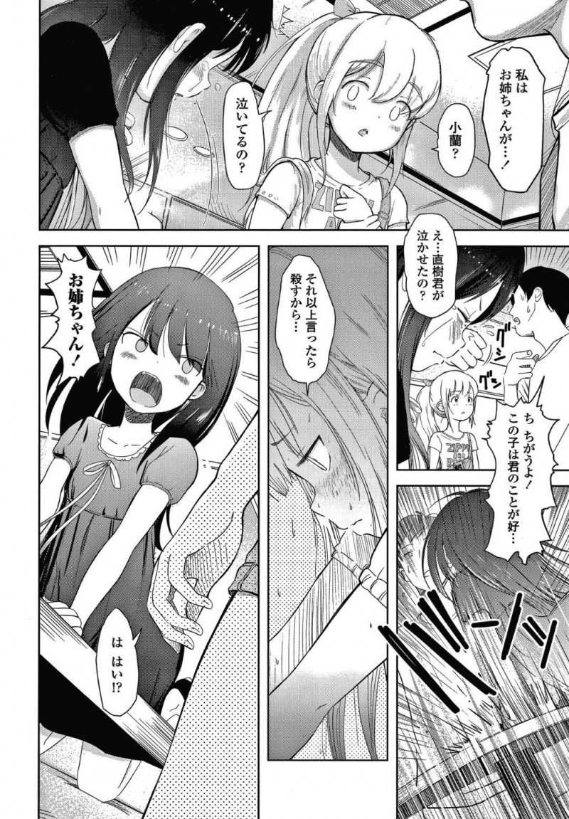 【エロ漫画】ロリコン男とエッチな事をする貧乳ロリ姉妹…彼女たちは彼にクンニや手マンをさせた挙げ句、正常位やバックなどの体位で中出しセックスさせる！【まやふふ（賢）:ニコラとコラン】