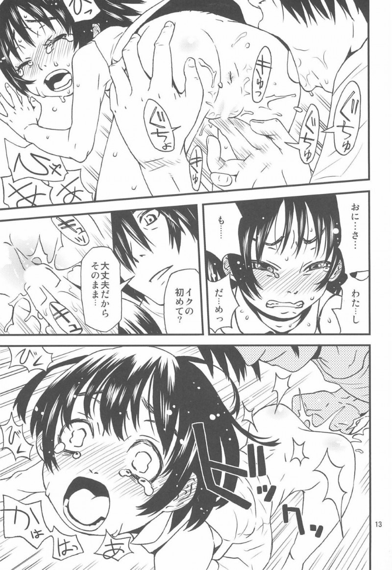 【エロ漫画】ロリコンの男に家へと誘われた貧乳ロリ娘…彼と親しくなった彼女は彼にされるがままにエッチな愛撫を受け、処女喪失セックスしてしまう！【布団団:恋する事変】