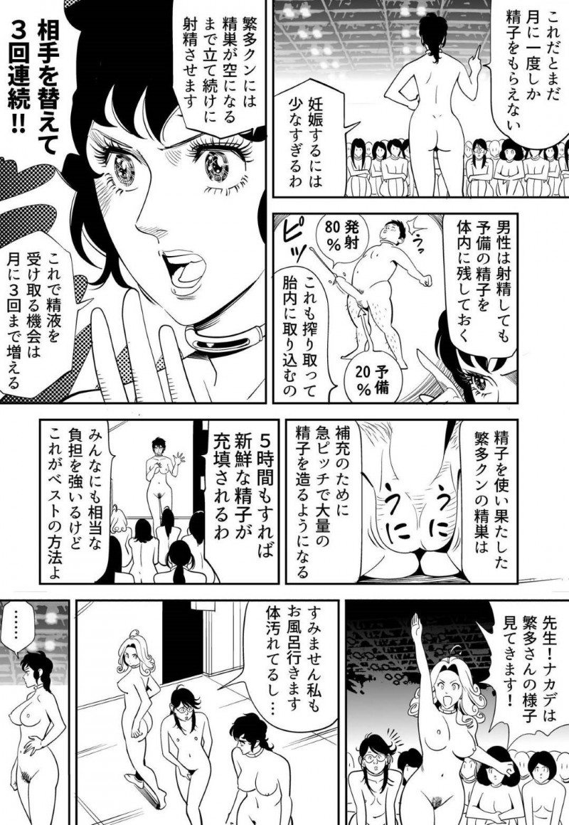【エロ漫画】童貞男子大学生と120人の女達は、妊娠できなければ死ぬ命賭けのゲームに参加させられる。男は女教師と一緒に試行錯誤しながら女達に中出しセックスで孕ませようと奮闘する【Kidouchi Kon】