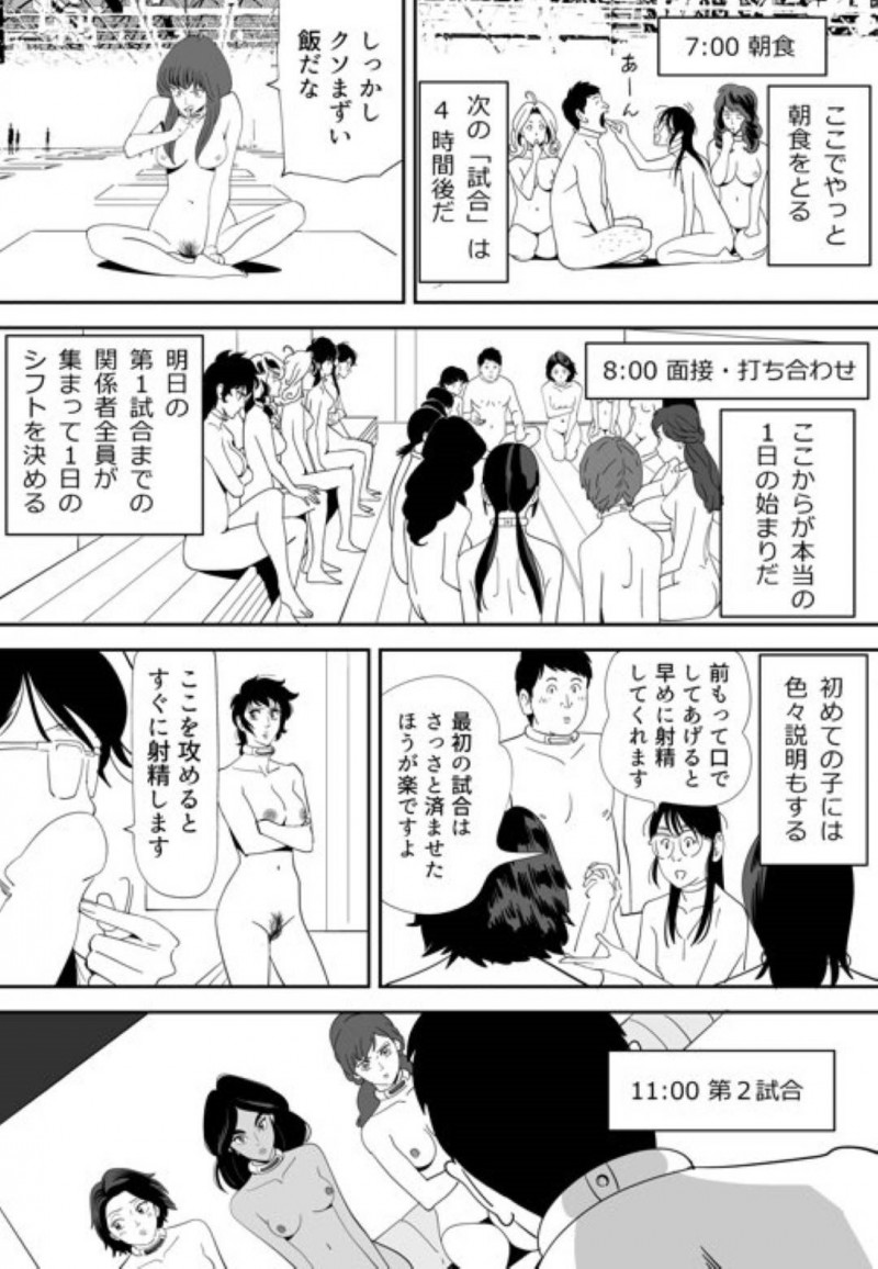 【エロ漫画】童貞男子大学生と120人の女達は、妊娠できなければ死ぬ命賭けのゲームに参加させられる。男は女教師と一緒に試行錯誤しながら女達に中出しセックスで孕ませようと奮闘する【Kidouchi Kon】