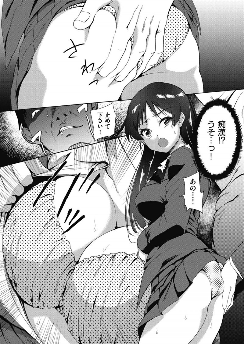 【エロ漫画】市から男子の性処理係に選ばれてしまったJKが朝から通学電車で痴漢され、学校では集団レイプされ、家では近所のおじさんたちに二穴中出しレイプされ壊れていく！