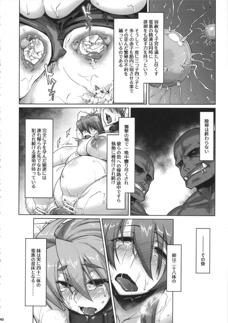 【エロ同人誌】(C90)雄しかいない凶暴な蛮族達から離れた村で暮らす巨乳姉妹…しかしある日の晩、蛮族達の襲撃を受け狙われた姉妹たちは犯されてしまう！【沙悟荘 (瀬浦沙悟)：Raiders! -Highland Village-】