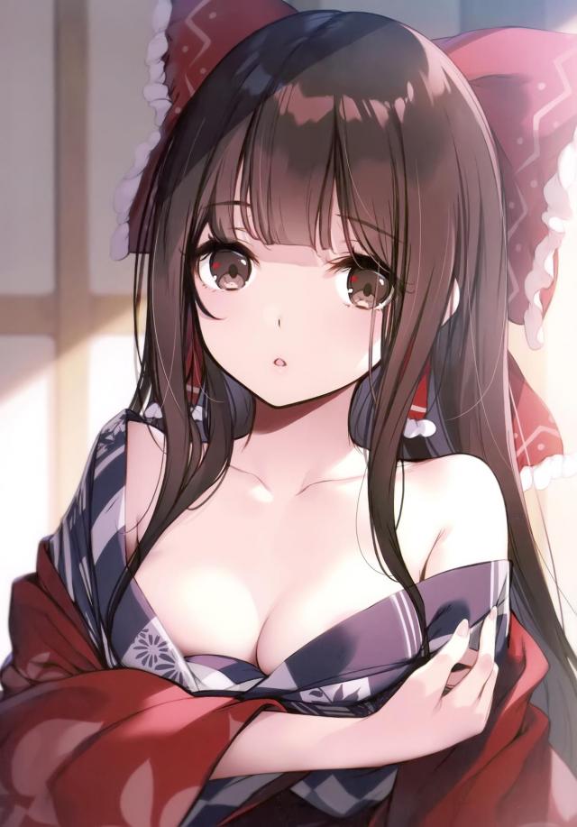 霊夢と早苗さんを中心に東方Projectの巨乳からちっぱいまでの美少女たちの美麗な温泉入浴シーンをフルカラーで楽しめるイラスト集！【東方Project・エロ同人誌】