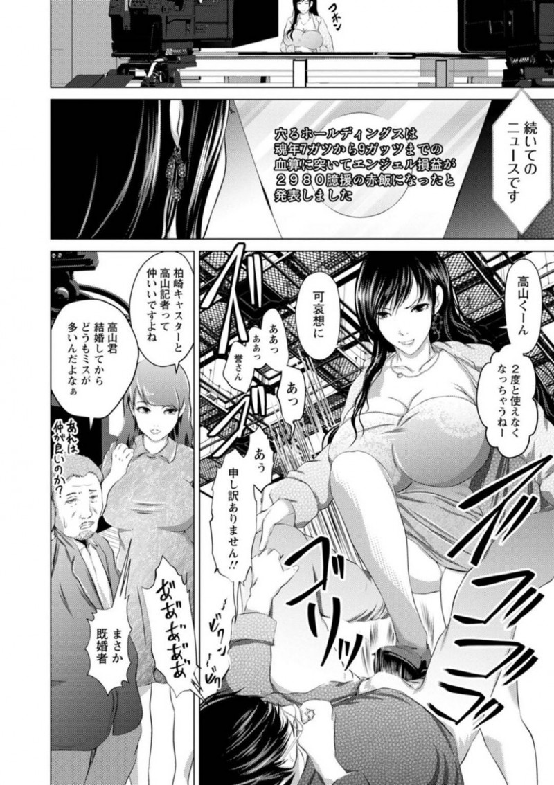 誤字脱字が酷い高山にお仕置きをするキャスターの誉…間違いが激しい高山に対して誉は呼び出し下半身を脱がすと鞭で引っ叩きちんこを踏みつけお仕置き。顔面騎乗や中出しセックスでアクメする【えぬーやまやま：ニュースキャスターの女】