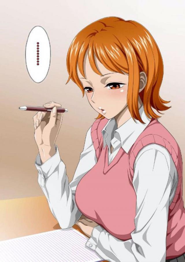 JKのナミが彼氏と勉強してたけどもちろん勉強だけで終わるはずもなく、激しくいちゃラブ中出しセックスして愛を確かめ合う♡【ワンピース・エロ同人誌】