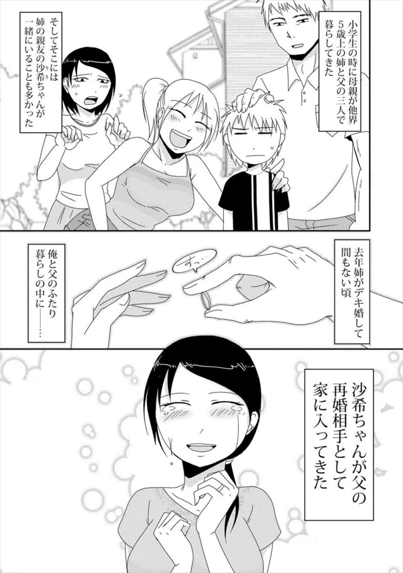 【エロ漫画】義母になった姉の親友が子供がほしいけど恥ずかしくてなかなか言い出せないらしく、体を開発して濡れやすい体にしてあげようとしていた義理の息子が一線を越え危険日マンコに中出しセックスしてしまう！