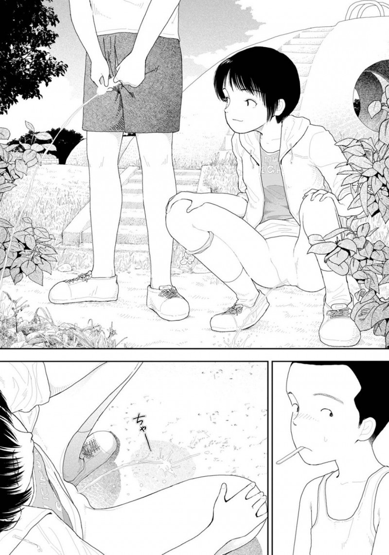 【エロ漫画】公園で立ちションする少年にエッチな事を迫る年上少女。彼女は彼を物陰に連れ込んでは手マンさせたり、フェラしたりして大量に口内射精させる！