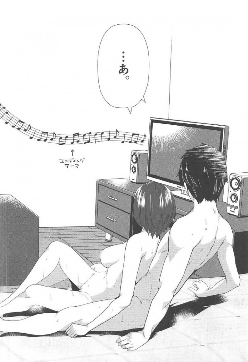 【エロ漫画】DVDを持ってプロデューサーの家に来た奏。濃厚シーンにプロデューサーは気まづくなると湊にキスされそのままイチャラブセックス【有葉】