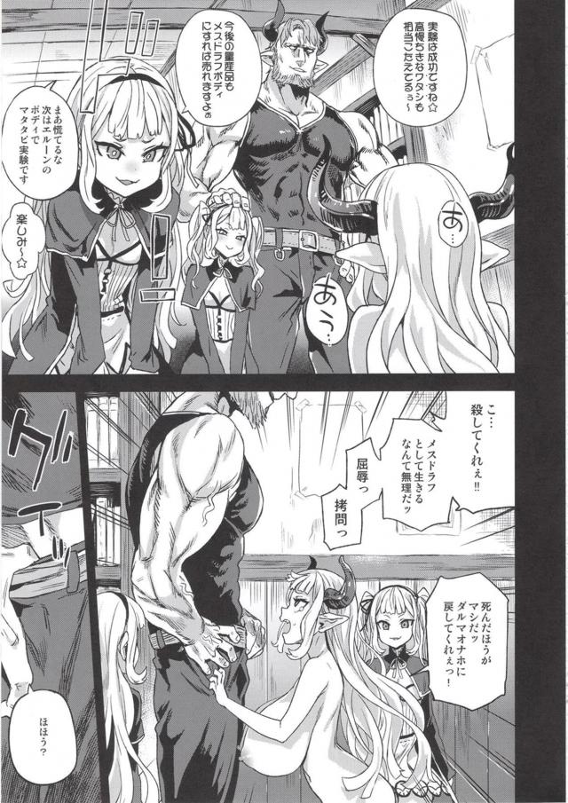 最近島で行方不明者が続出していて心配していたらカリオストロが誘拐され、ドラフの大きな指でまんこをかきまわされ潮をふかされめちゃくちゃに集団レイプされオナホにされる!【グランブルーファンタジー・エロ同人誌】