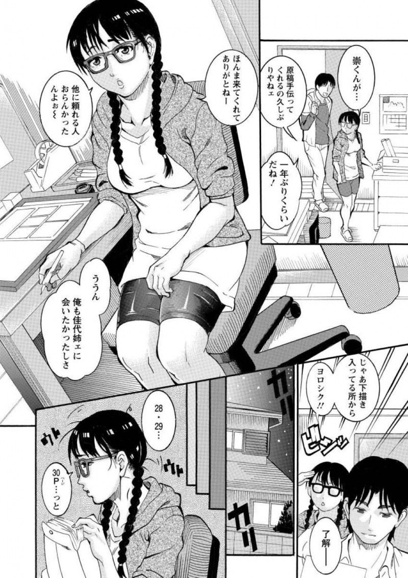 【少年漫画】アシスタントに来てくれた従兄弟を迎える巨乳女性漫画家…2人でげっそりしながら原稿を完成させた後日告白される！【TAMAKI】