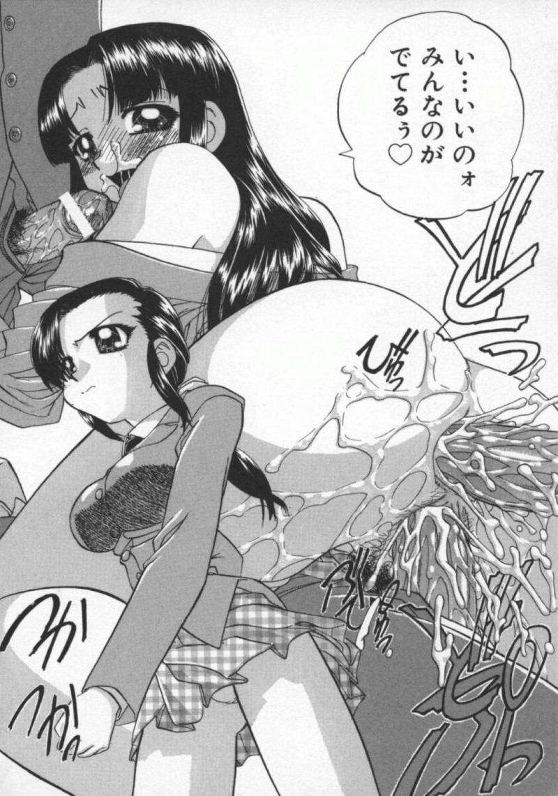 【エロ漫画】生徒会室で男子たちと乱交セックスする清楚系黒髪JK…見かけに反して淫乱な彼女は次々とチンポをしゃぶったり、膣やアナルにチンポを生ハメさせて感じまくる！【春籠漸:誰が好きなの】