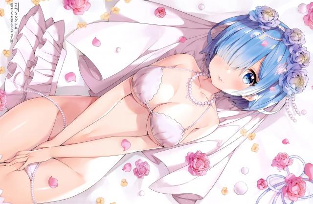 レムがいろんなコスプレをしながらえちちな姿を見せてくれるフルカラーイラスト集！【Re:ゼロから始める異世界生活・エロ同人誌】