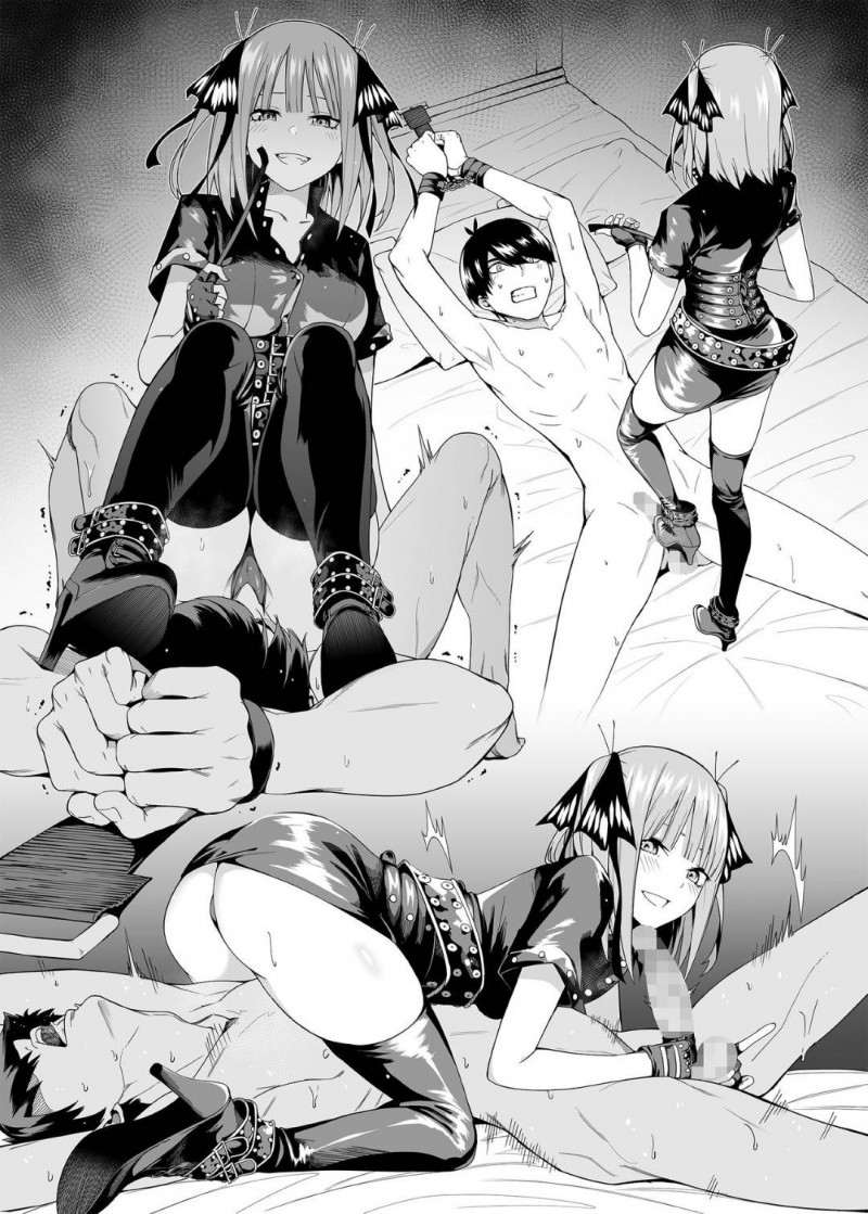 【エロ漫画】服が汚れてしまい上杉にラブホに連れてきてもらった二乃は挑発するとイチャラブセックス【Chicke III、4why】