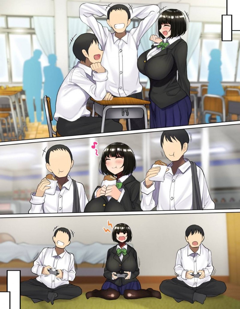 【エロ漫画】エロに興味が無いふりをしていた幼馴染男子よりも先に、セクハラしまくるスケベ男子に手を出されてしまった美少女爆乳JK…ザーメンをぶっかけられて発情しまくり、毎日激しい調教セックスして寝取られビッチ堕ち【もつあき：かっこつけてエロいことに興味ないフリしてたら俺のほうが先に好きだった幼馴染をエロ猿の友達に取られるお話】