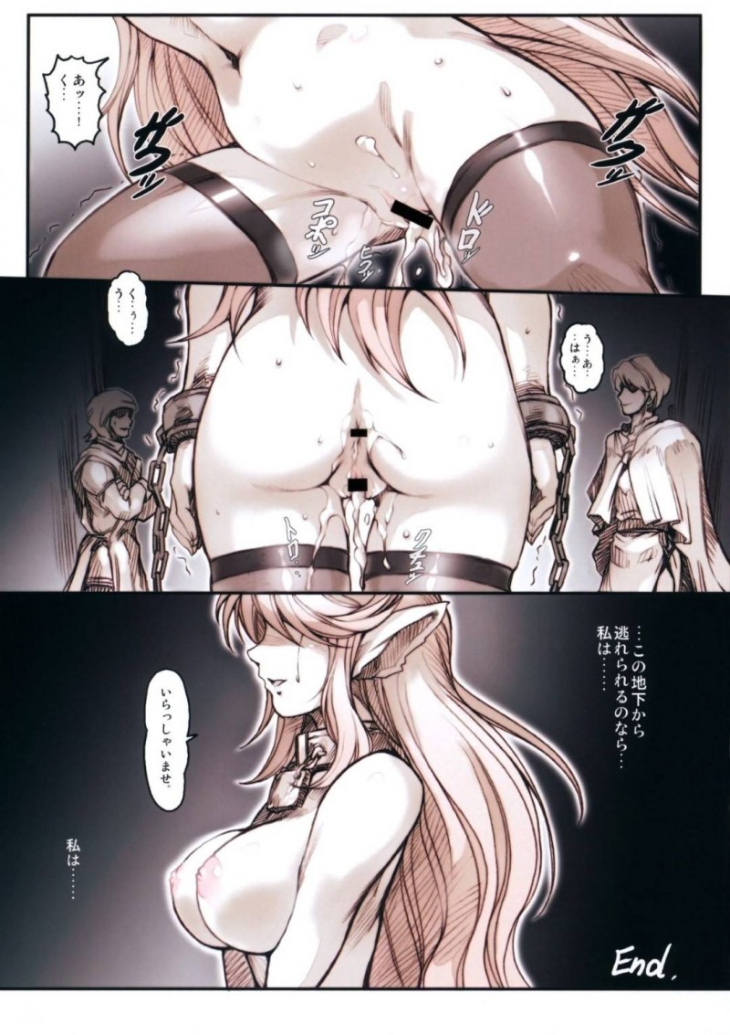 【エロ同人誌】(C78)大都市にひっそりと存在する奴隷の市場で客を迎える巨乳エルフ…案内人として接していた彼女を買おうとする客が現れる！【ぷりん堂 (久彦)：ぷりん堂 diary 2/WORKING!!】