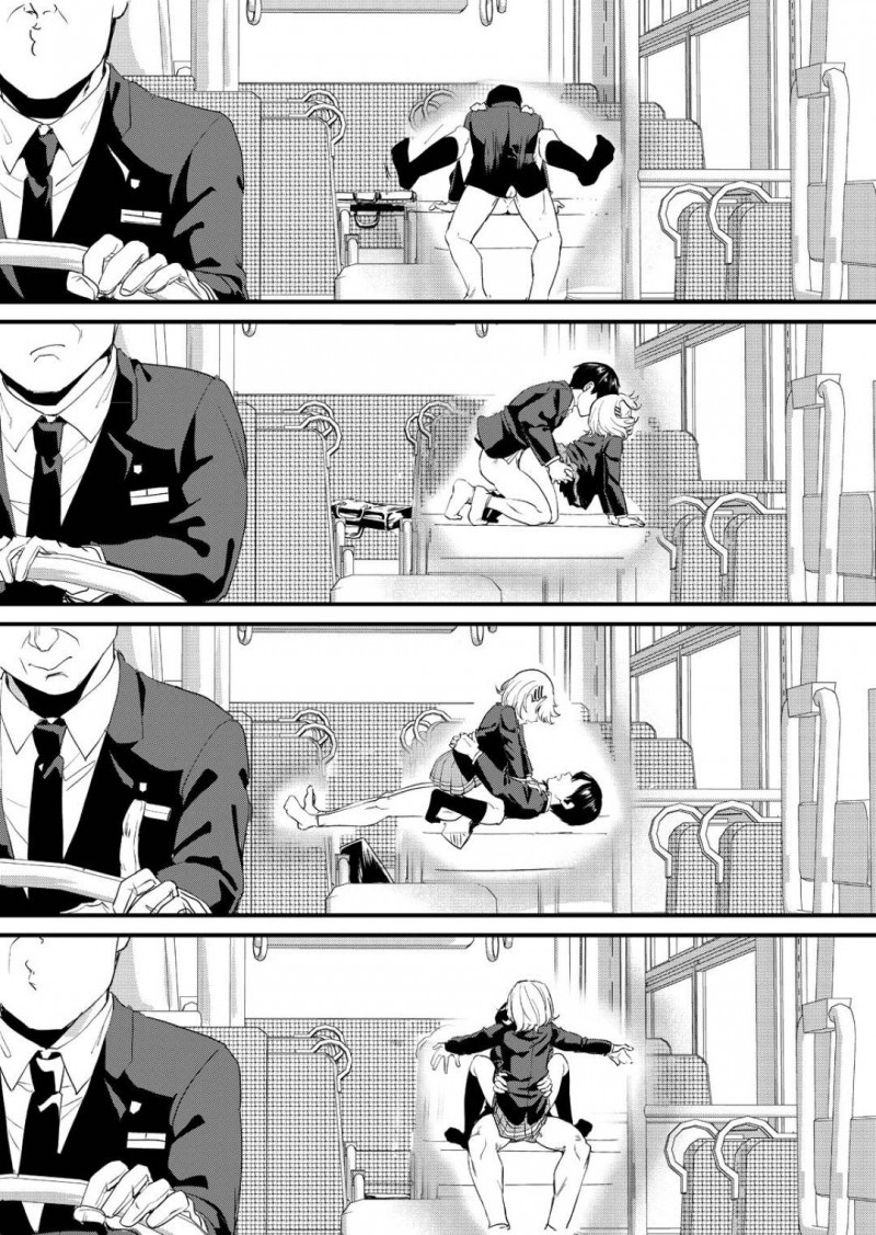【エロ漫画】バスの中でこっそりオナニーして発情しているのをクラスの男子に見られてしまった美少女ギャルJK…それをきっかけに仲良くなってバスの中でフェラや手マンしてイチャつきまくり、連続中出しイチャラブセックスしてイキまくる【ぼん・ほー：ギャル子はバスで絶頂中】